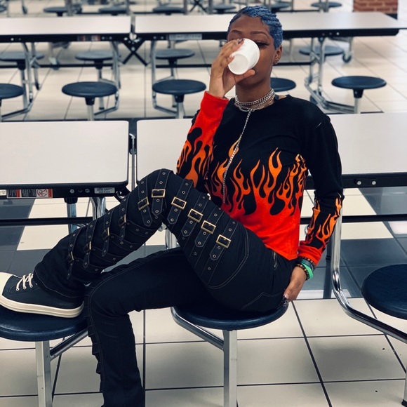 Fashion Nova Flame Long-Sleeve - Picture 1 of 3